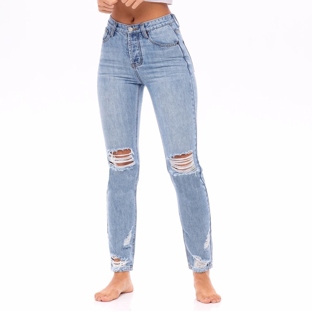 Bailey Ray & Co. distressed high waisted jeans